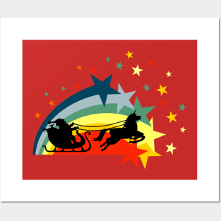 Merry Christmas rainbow Posters and Art